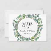 Lente Zomer Herfst Eucalyptus Greenery Wedding RSVP Kaartje (Achterkant)