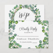 Lente Zomer Herfst Eucalyptus Greenery Wedding RSVP Kaartje (Voorkant / Achterkant)