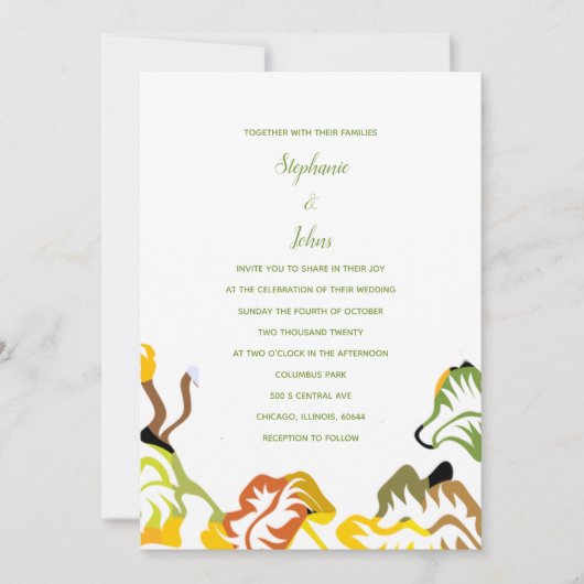 Lente Zomer Herfst Kleurrijke Leaf 2024 Boho Bruil Kaart (Voorkant)