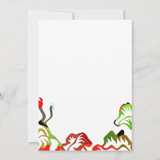 Lente Zomer Herfst Rood Wit Kleurrijke Boho Bruilo Kaart (Achterkant)