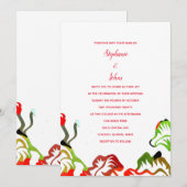 Lente Zomer Herfst Rood Wit Kleurrijke Boho Bruilo Kaart (Voorkant / Achterkant)