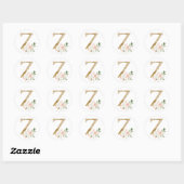 Lente zomer huwelijk MONOGRAM Z Ronde Sticker (Vel)