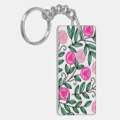 Lente zomer kleurrijke roze Floral Fun en Random Sleutelhanger (Voorkant Links)