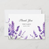 Lente Zomer Lavendel Bloemen Bruiloft Bedankkaart (Voorkant)