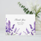 Lente Zomer Lavendel Bloemen Bruiloft Bedankkaart (Staand voorkant)