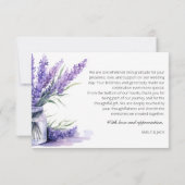 Lente Zomer Lavendel Bloemen Bruiloft Bedankkaart (Achterkant)