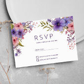 Lente zomer lavendel roze bloemen RSVP Kaart