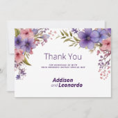 Lente zomer lavendel roze bloemendank u kaart (Voorkant)