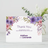 Lente zomer lavendel roze bloemendank u kaart (Staand voorkant)