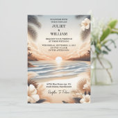 Lente Zomer Ocean Beach Bestemming Bruiloft Kaart (Staand voorkant)