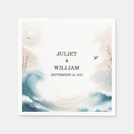 Lente Zomer Ocean Beach Bestemming Bruiloft Servet