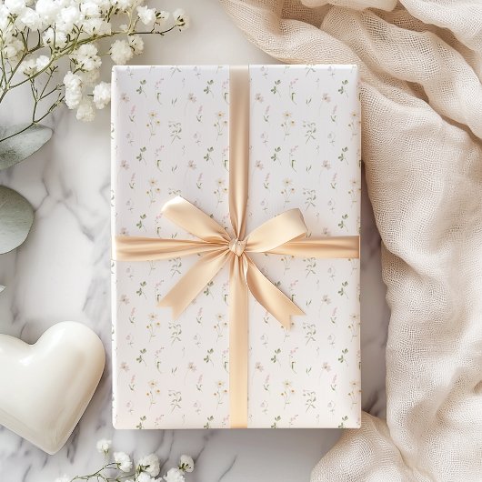 Lente Zomer Roze Wildflower Cadeaupapier