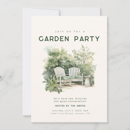 Lente Zomer Tuin Feest Uitnodigen Kaart (Voorkant)