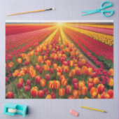 Lente Zomer Veld van Tulpen Decoupage Paper Tissuepapier (Craft)