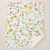 Lente Zomer Veldbloemen Sherpa Deken (Voorkant)