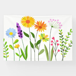 Lente Zomer Veldbloemen Spandoek