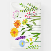 Lente Zomer Veldbloemen Spandoek (Verticaal)