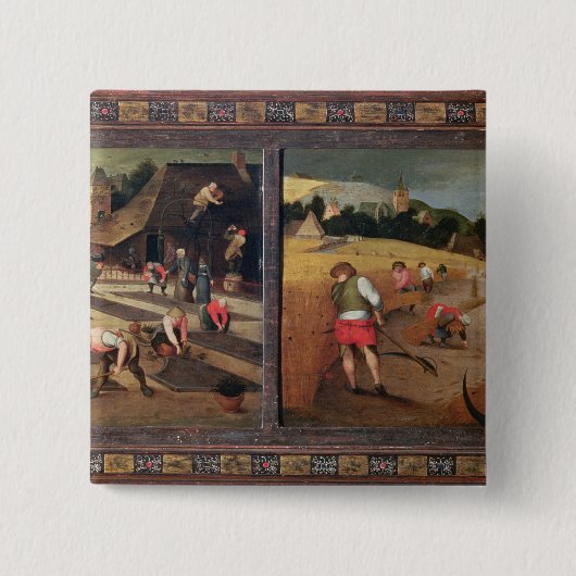 Lente; zomer vierkante button 5,1 cm (Voorkant)