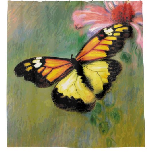 Lente Zomer Vlinder - Douchegordijn (Voorkant)