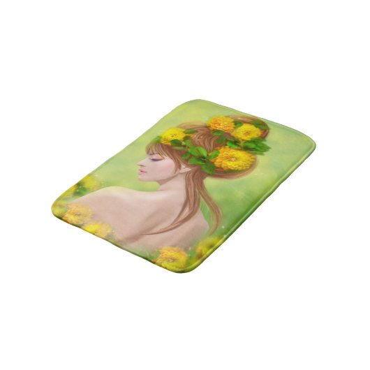 Lente zomer vrouw Bath Mat (Gekanteld)