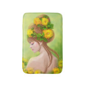 Lente zomer vrouw Bath Mat (Voorkant Verticaal)
