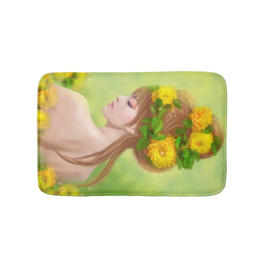 Lente zomer vrouw Bath Mat (Voorkant)