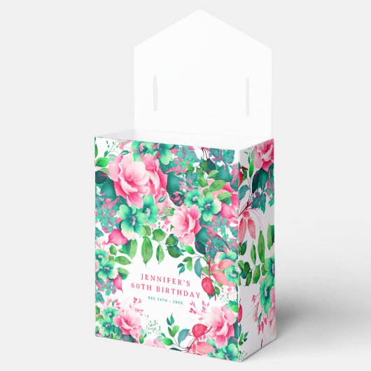 Lente Zomer Waterverf Bloemen 60ste Verjaardag Bedankdoosjes (Geopend)