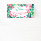 Lente Zomer Waterverf Bloemen 80ste Verjaardag Spandoek (Insitu)