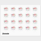 Lente Zomer Waterverf Bloemen Trouwgunst Ronde Sticker (Vel)