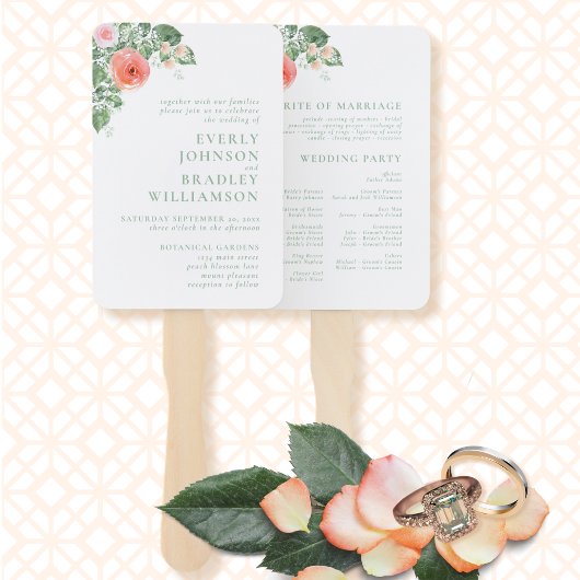 Lente Zomer Waterverf Floral Chic Rozen Programma Handwaaier