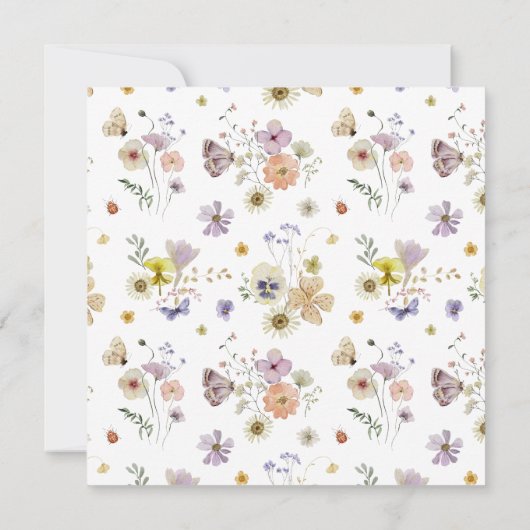 Lente Zomer Wildbloem Doop 1e Verjaardag Kaart (Achterkant)