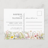 Lente zomer Wilde bloem Beige Boho Save the Date Briefkaart (Achterkant)