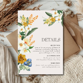 Lente Zomer Wilde Bloem Boho Tuin bruiloft Informatiekaartje