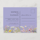 Lente zomer Wilde bloem Periwinkle sparen de Datum Briefkaart (Achterkant)