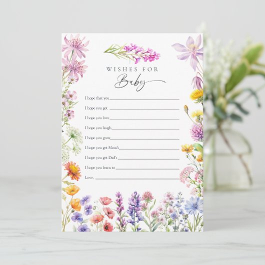 Lente Zomer Wilde Bloem Wensen voor Baby Kaart (Staand voorkant)