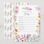 Lente Zomer Wilde Bloem Wensen voor Baby Kaart (Voorkant / Achterkant)