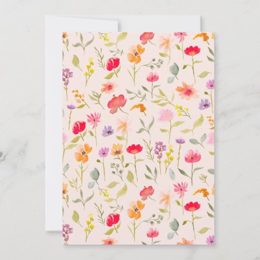 Lente zomer wilde bloemen bloemenzoet 16 roze kaart (Achterkant)