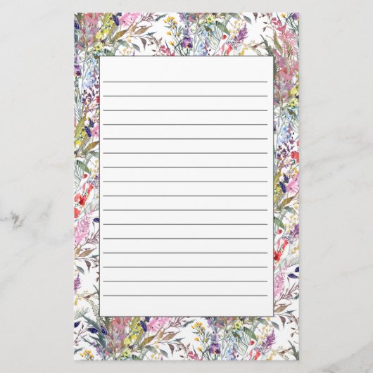 Lente Zomer Wilde Bloemen Briefpapier (Voorkant)