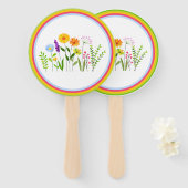 Lente Zomer Wilde bloemen Handwaaier (Voorkant en achterkant)