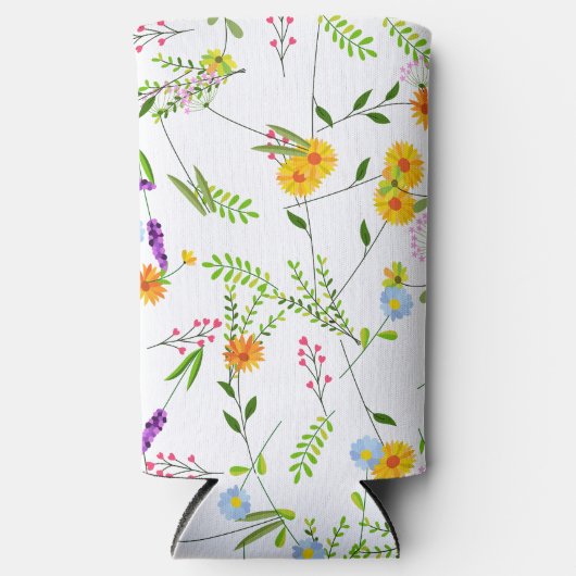 Lente Zomer Wilde bloemen Seltzer Blikjeskoeler (Voorkant)