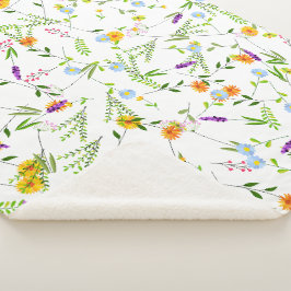 Lente Zomer Wilde bloemen Sherpa Deken