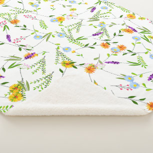 Lente Zomer Wilde bloemen Sherpa Deken
