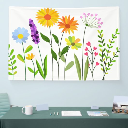 Lente Zomer Wilde bloemen Spandoek (Beurs)