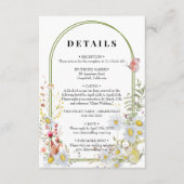 Lente zomer Wildflower Beige Boho Informatiekaartje (Voorkant)