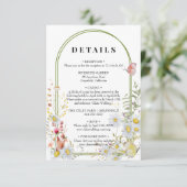 Lente zomer Wildflower Beige Boho Informatiekaartje (Staand voorkant)