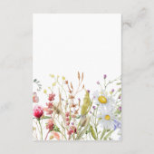 Lente zomer Wildflower Beige Boho Informatiekaartje (Achterkant)