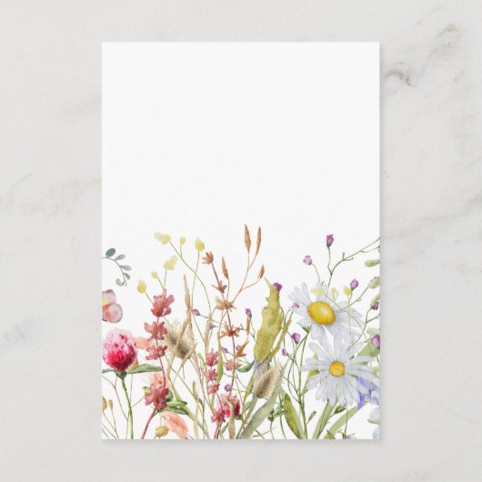 Lente zomer Wildflower Beige Boho Informatiekaartje (Achterkant)