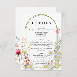 Lente zomer Wildflower Beige Boho Informatiekaartje