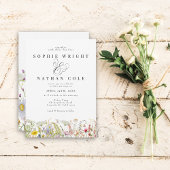 Lente zomer Wildflower Beige Boho Wedding Kaart