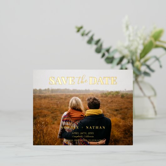 Lente Zomer Wildflower | Bruiloft Bewaar de datum Folie Uitnodiging Briefkaart (Staand Voorkant)